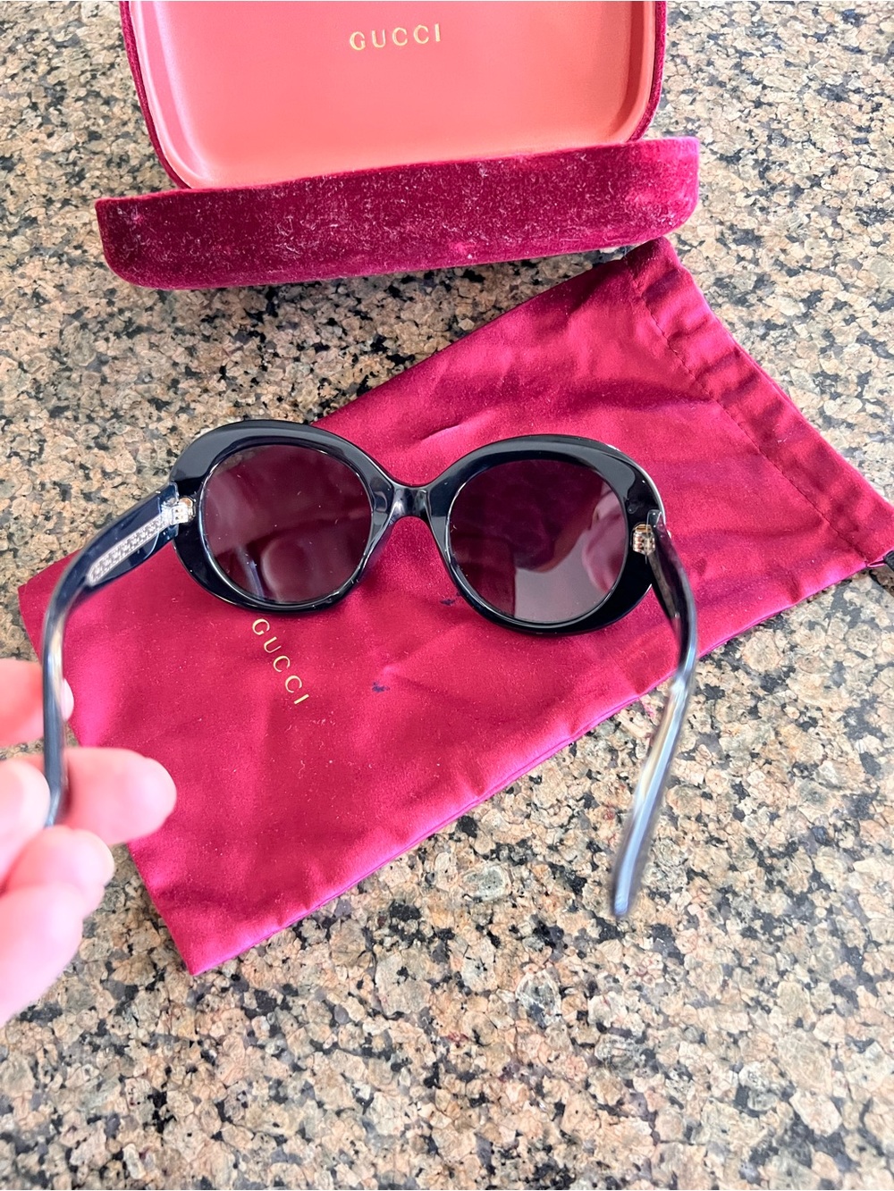 Gucci Black Round Oversized Sunglasses - Picture 4 of 10